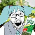 Hatsune Miku tries to force you to drink vegetable juice